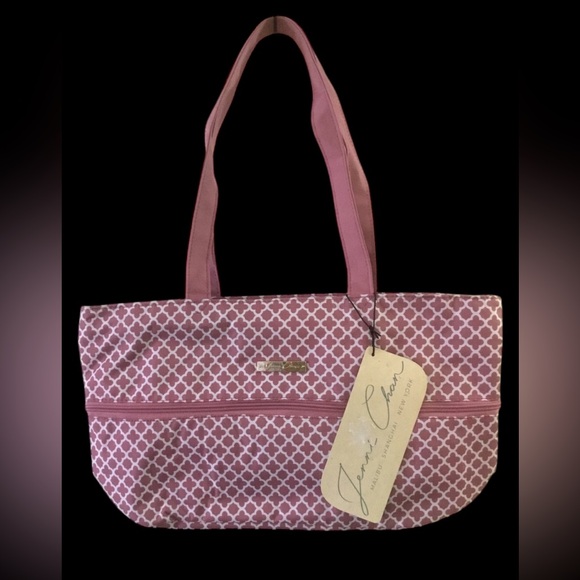 Jenni Chan Pink Geometric Tote Bag - Picture 2 of 13